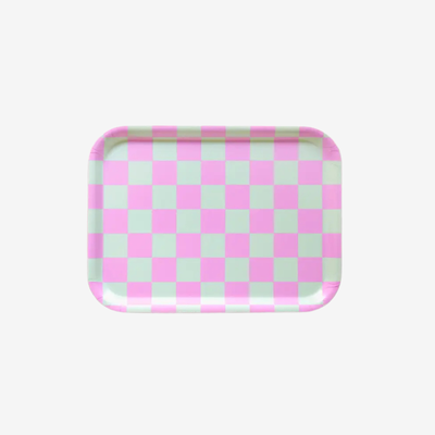 BLU KAT - Rechteckiges Serviertablett "Minz / Pink"