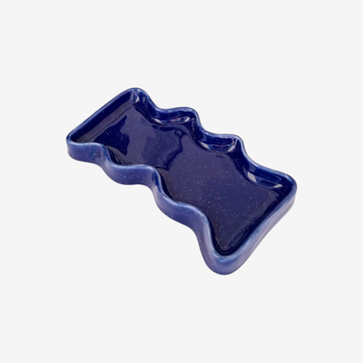 5mm Paper - Keramik-Tablett "Welle / Blau"