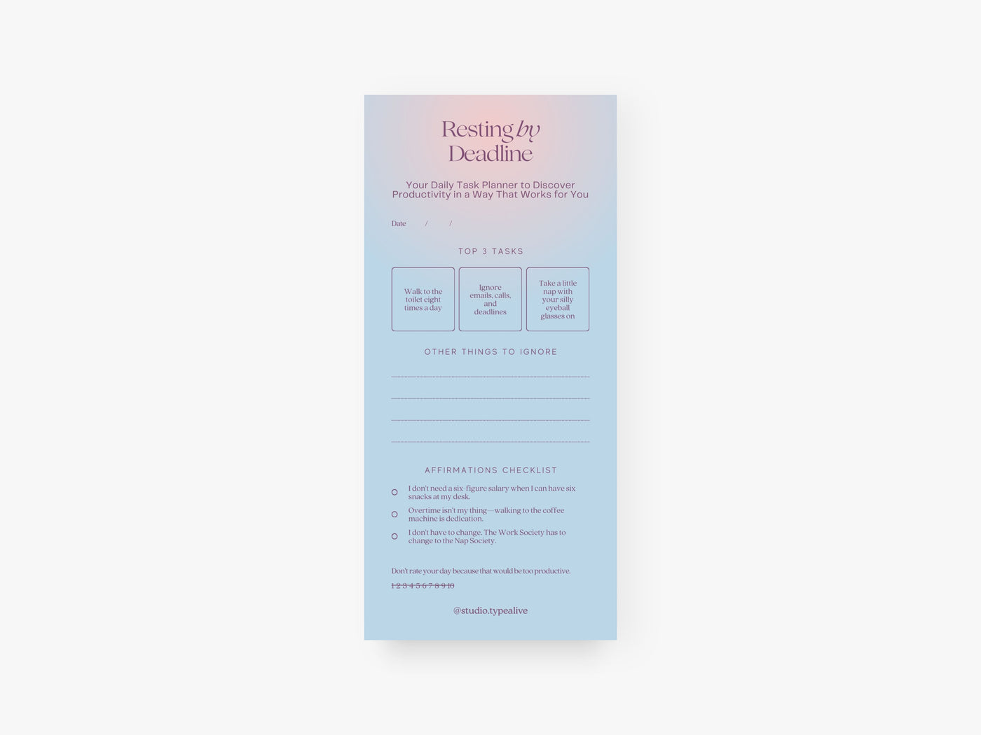 Notizblock "schmal" / Resting