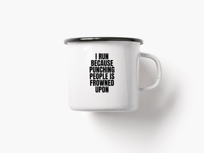 Tasse aus Emaille / I Run