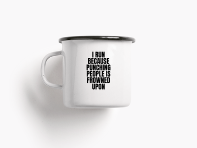 Tasse aus Emaille / I Run