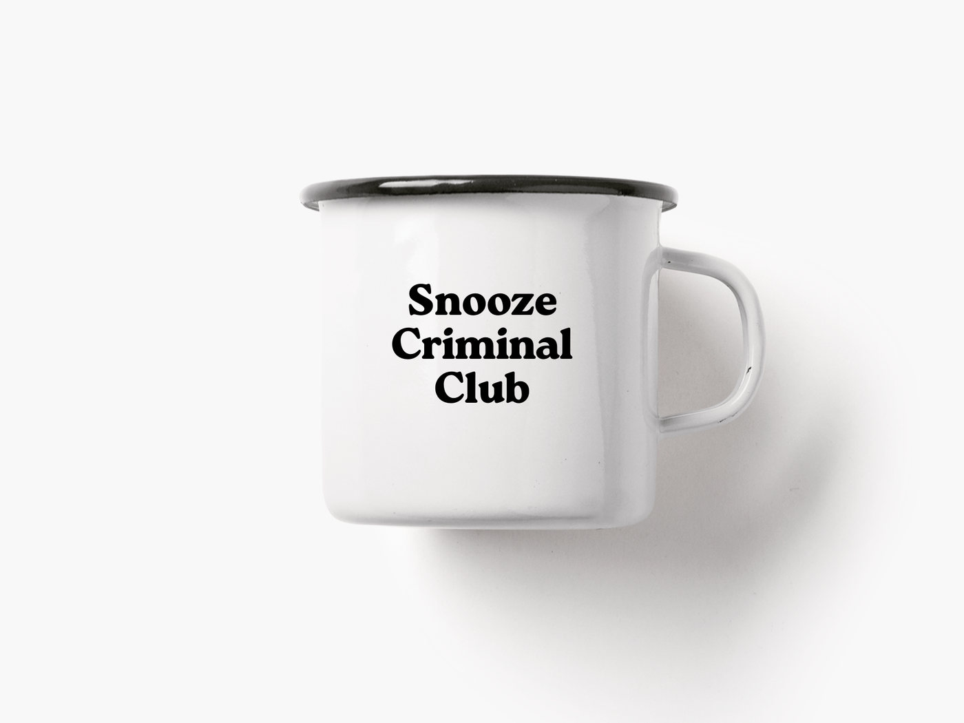 Tasse aus Emaille / Snooze Criminal