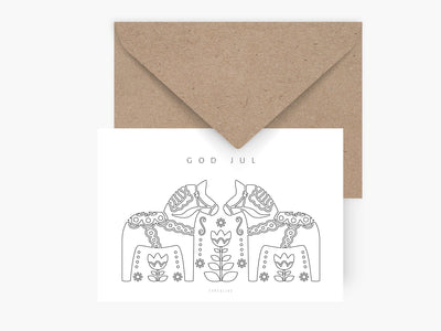 Postkarte / Dala Horses