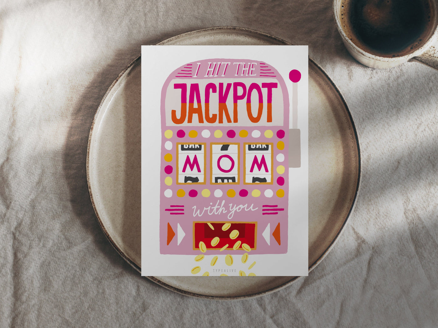 Postkarte / Jackpot Mom