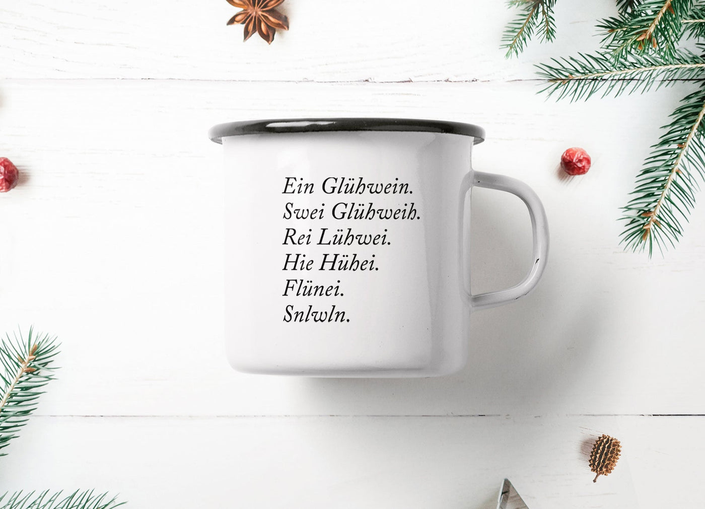 typealive - Tasse aus Emaille / Glühwein