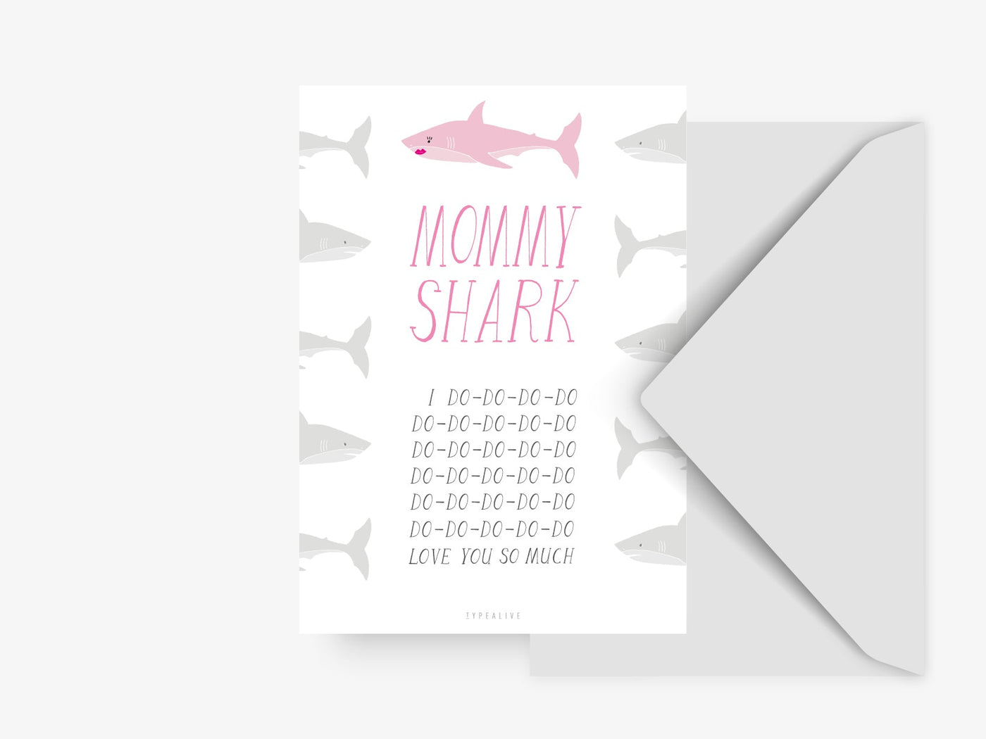Postkarte / Mommy Shark
