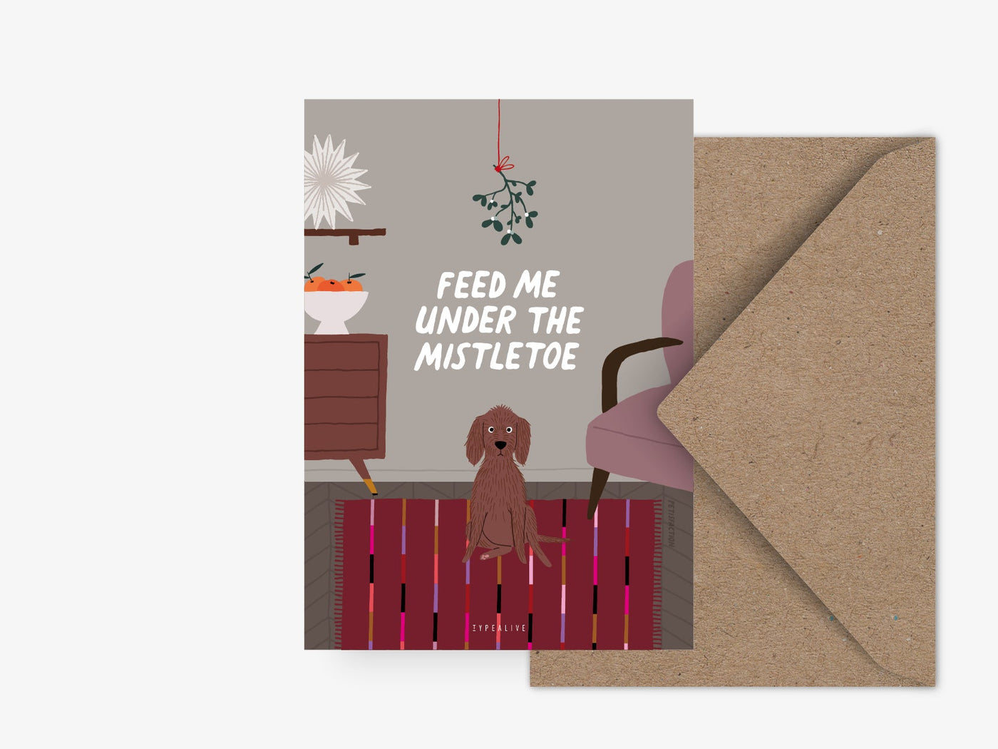 Postkarte / Petisfaction "Dogs" Mistletoe