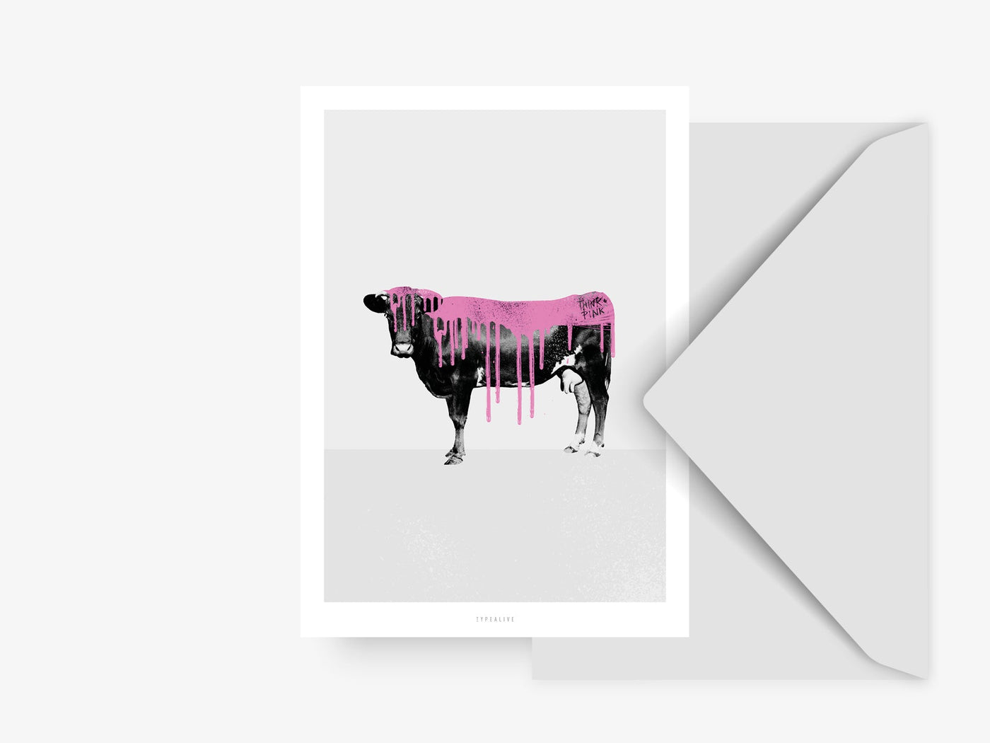 Postkarte / Pink Cow