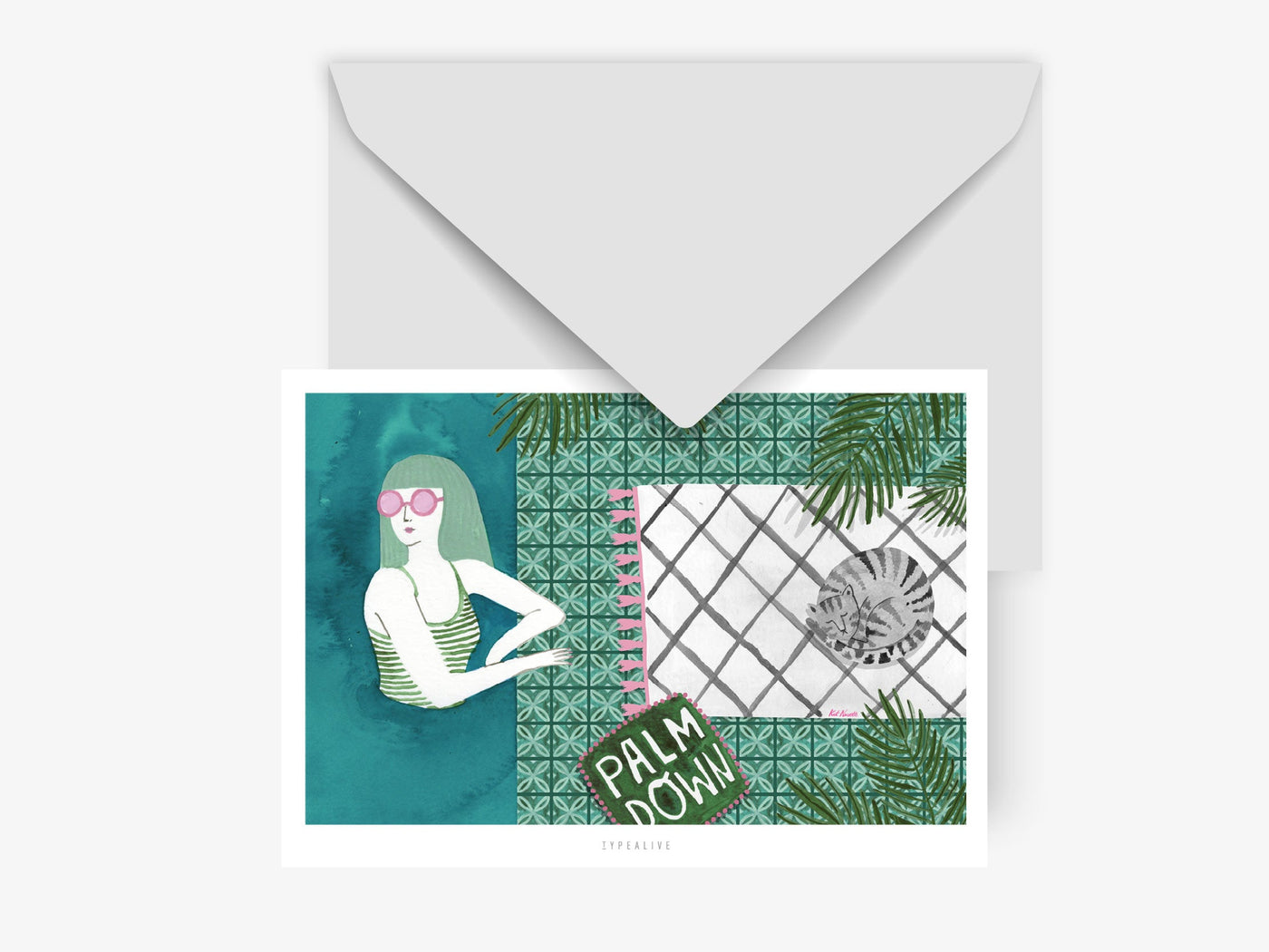 Postkarte / Pool Party