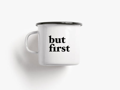 typealive - Tasse aus Emaille / But First