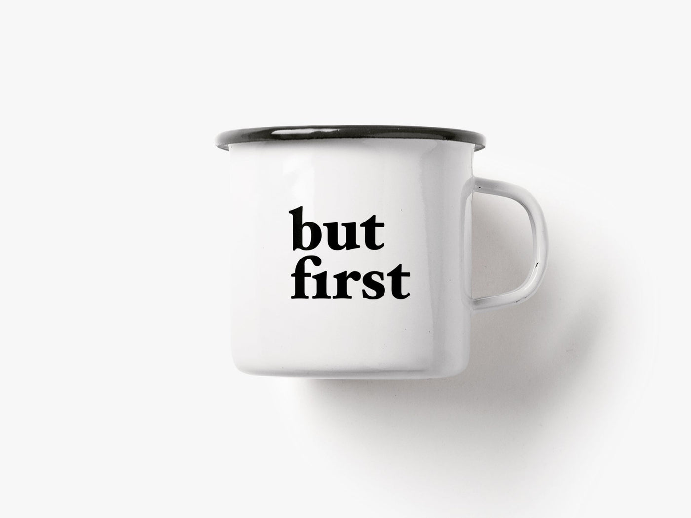 typealive - Tasse aus Emaille / But First